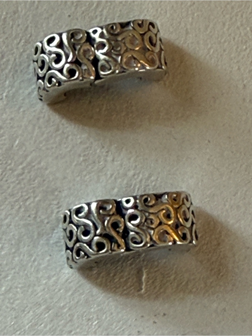 2 Pandora 790338 Swirls Clip Charms Sterling Silver 925 ALE Retired Pair